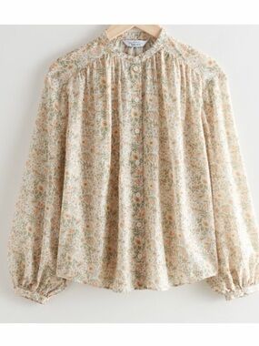 & Other Stories Floral Print Silk Blend Blouse